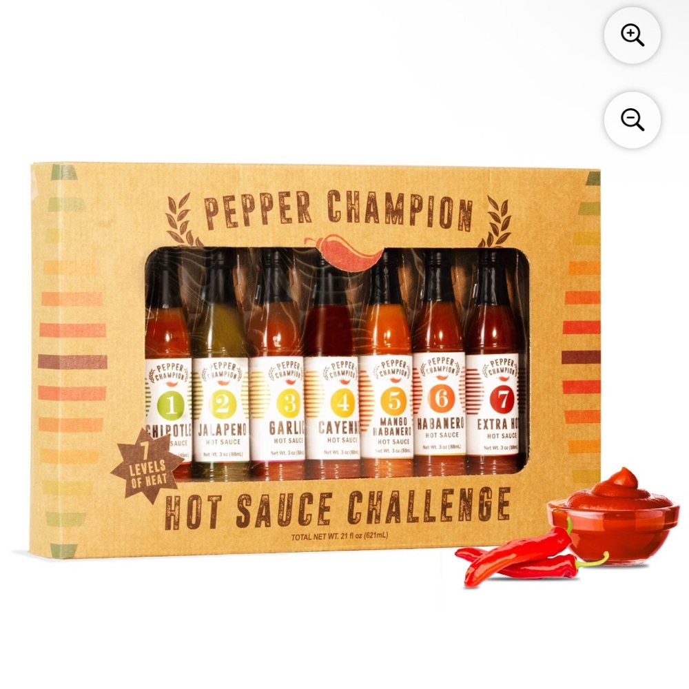 Hot Sauce Challenge-7 Bottles Assorted Habenero-X-Hot,GreenChili,Ghost Pepper